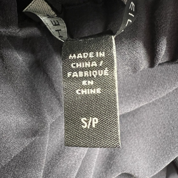 Eileen Fisher Pants Women SP Blue Silk Georgette Tapered Leg Pant Pull On Crepe - Picture 6 of 6